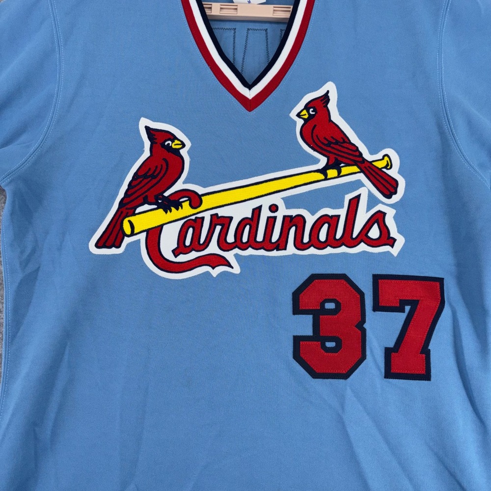 Majestic St Louis Cardinals Keith Hernandez 37 Powder Blue Jersey Mens Medium